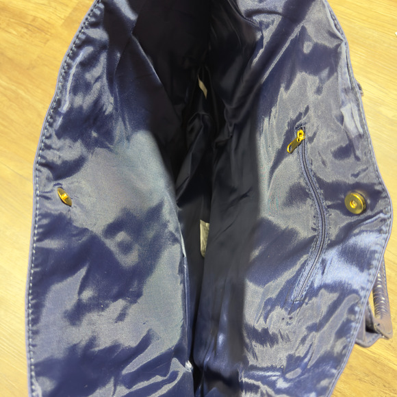 Star Luxe Women's Blue Gold Leather Strap Bling Sequins Shopping Tote Bag - OS - Picture 4 of 8